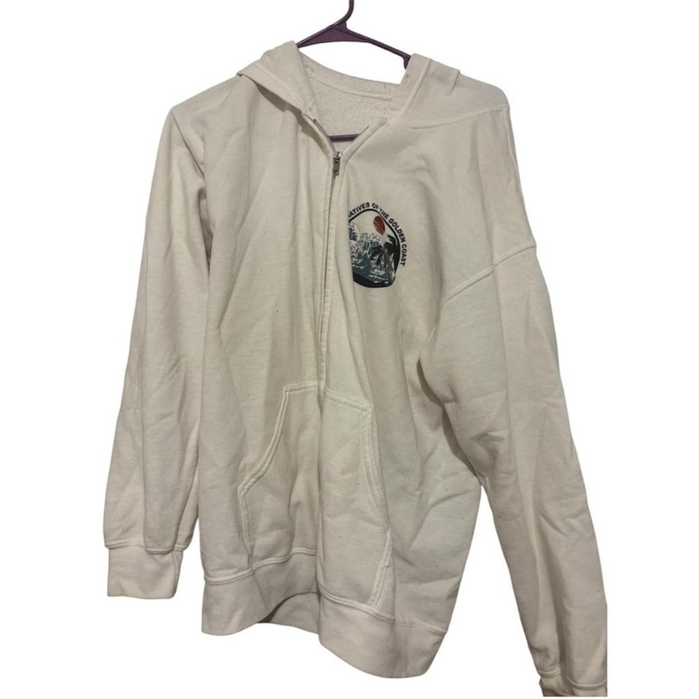 Brandy Melville white zip up hoodie